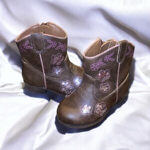 Flower Cowgirlrl Leather Boots